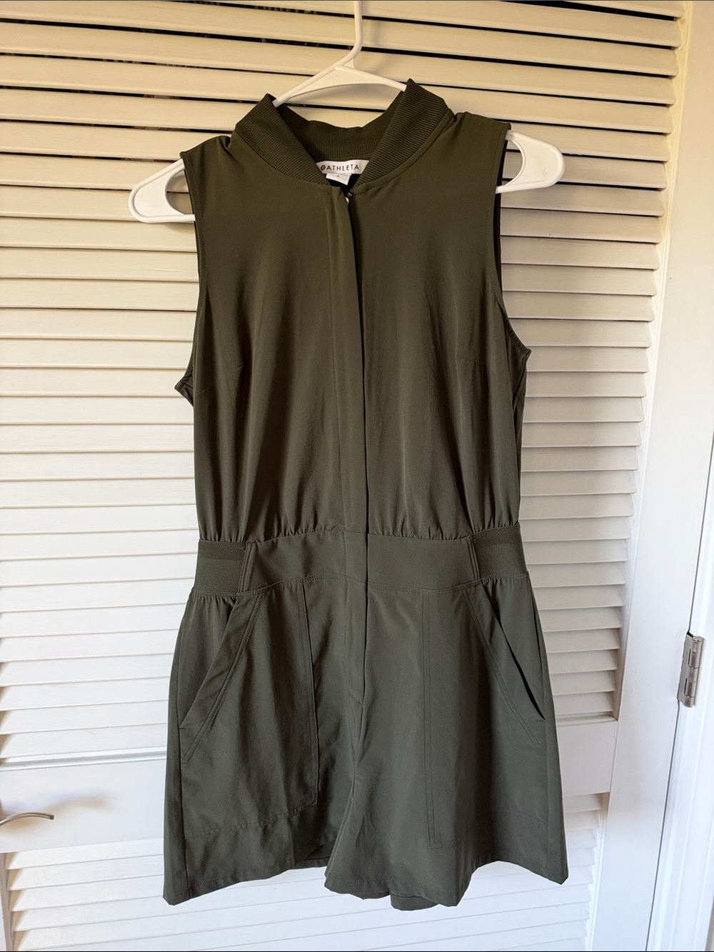 Athleta Olive Green Sleeveless Romper Dress